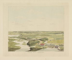View of the Landscape East of Nijmegen, To the East (title on object), Views Around the City of Nijmegen (series title), Gelderland Panorama or Life View Drawn on Belvedere in Nijmegen (series title) by Derk Anthony van de Wart