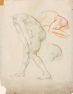 Studies of a Crouching Figure by Derwent Lees