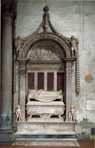 Tomb of Carlo Marsuppini, Chancellor of the Florentine Republic, by Desiderio da Settignano, approximately 1453. Florence, Chiesa di Santa Croce by Desiderio da Settignano