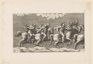 Procession of Armed Riders (left part) by Diana Mantuana