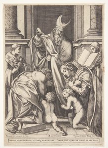 The Holy Eustace is Baptized by Diana Scultori