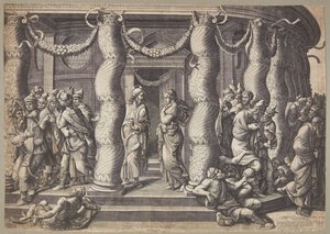 Christ and the Woman Taken in Adultery by Diana Scultori