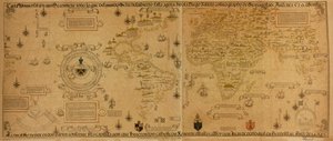 Universal Map Containing All Discoveries of the World by Diego Ribero