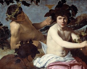 The Triumph of Bacchus or The Drunks (detail) by Diego Velázquez