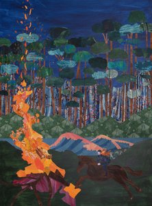 Brunnhilde & the pyre beside the Rhine by Dione Verulam