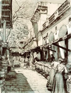 The square of the market of Saint Catherine in Barcelona by Dionisio Baixeras Verdaguer