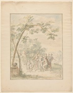 Design for a Room Painting of a Landscape with a Group of People