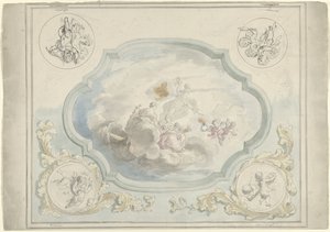 Design for a Ceiling Painting with Charitas and Pax