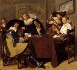 An Elegant Card Party by Dirck (attr. to) Hals
