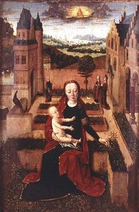 Madonna and Child Seated on a Wall