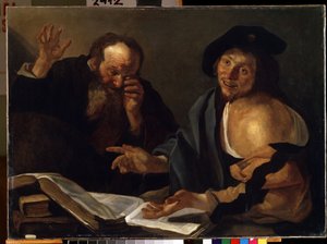 Heraclitus and Democritus by Dirck Baburen van