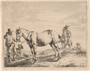 A Man Holding a Horse by His Bridle by Dirck Stoop