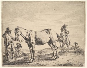 Man Holding a Horse by the Bridle by Dirck Stoop