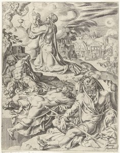 Christ in the Garden of Gethsemane (The Fall and Redemption of Mankind through the Life and Passion of Christ) by Dirck Volckertsz. Coornhert (attributed to)