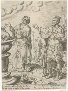 King Jeroboam and the Man of God at the Altar by Dirck Volckertsz. Coornhert (attributed to)