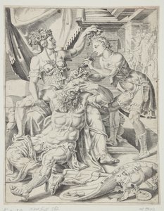 Samson and Delilah by Dirck Volckertsz. Coornhert