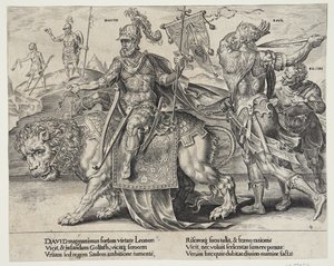 The triumph of David by Dirck Volckertsz. Coornhert