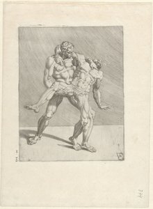 Two Wrestlers by Dirck Volckertsz. Coornhert