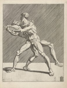 Two Wrestlers by Dirck Volckertsz. Coornhert