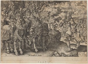 The Surrender of John Frederick, Elector of Saxony, After the Battle of Mühlberg by Dirck Volckertz Coornhert, after Maerten van Heemskerck