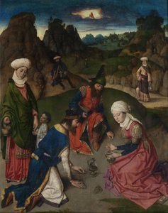 The Last Supper Altarpiece: The Gathering of Manna (right wing), 1464-1468 by Dirk Bouts