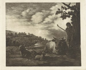 Landscape with a Shepherd by Dirk van der Toorn