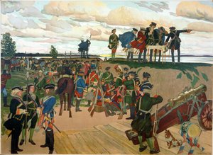 Founding of the Fortress St. Petersburg by Peter the Great in the 18th Century by Dmitri Nikolayevich Kardovsky