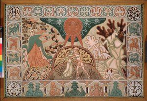 Curtain Design for the Opera Snow Maiden by N. Rimsky Korsakov by Dmitry (Dmitrij) (1875 1947) Stelletsky