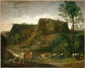 Hercules drags Cacus from his cave