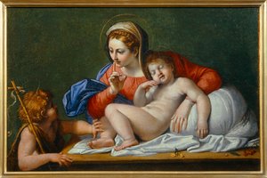 Virgin Mary with child and Saint John Baptist, also called The Silence