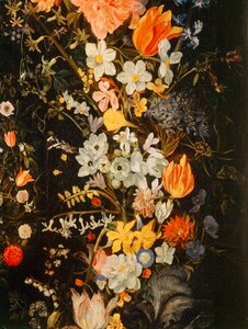 The Triumph of Love with a garland of flowers