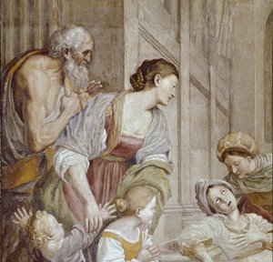 Story of St Cecilia: Death of St. Cecilia (detail) by Domenichino