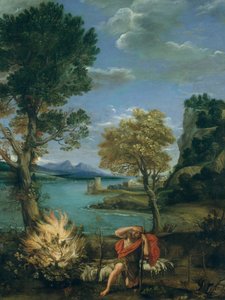 Landscape with Moses and the Burning Bush by Domenichino
