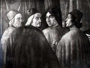 Zacharias in the Temple (detail) by Domenico Ghirlandaio