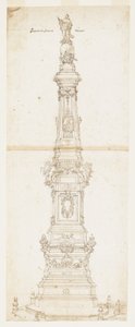Design for the Obelisk of St. Dominic, Piazza San Domenico Maggiore, Naples by Domenico Antonio Vaccaro