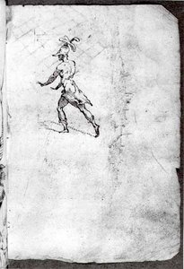 Sketch of a warrior by Domenico Beccafumi