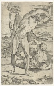 Two Naked Men in a Landscape by Domenico Beccafumi