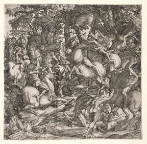 Battle of Naked Men by Domenico Campagnola