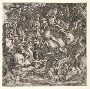 Battle of Naked Men by Domenico Campagnola
