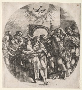 The Descent of the Holy Spirit by Domenico Campagnola
