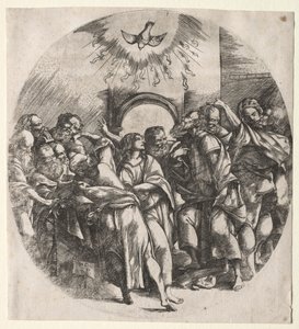 The Descent of the Holy Spirit by Domenico Campagnola