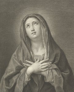 The Virgin looking upwards with hands crossed over her chest (after Reni) by Domenico Cunego