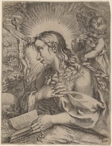 The Penitent Magdalene by Domenico Falcini after Francesco Villamena after Francesco Vanni