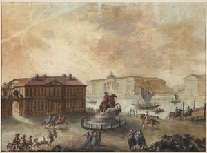 The equestrian statue of Peter the Great on Senate Square (after 1782)
