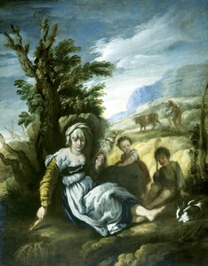 Adam and Eve at Work by Domenico Fetti or Feti