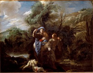 Flight into Egypt by Domenico Fetti or Feti