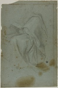 Seated Draped Male Figure with Book (recto); Two Seated Women with Sketch of Left Hand (verso)