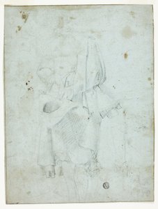 Standing Youth Holding Hat, and Sketch of Legs by Domenico Fiasella