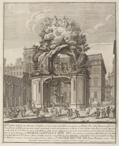 Jupiter and Minerva and the Forge of Vulcan, for the "Chinea" Festival by Domenico Franceschini probably after Nicola Michetti