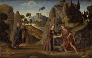 Meeting of the Christ Child with the John Child by Domenico Ghirlandaio